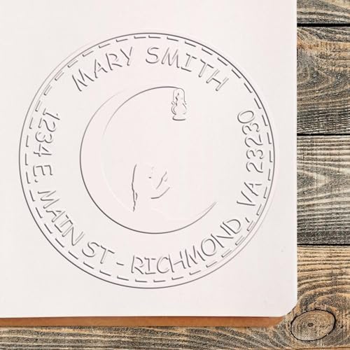 Custom Islamic Gift - Personalized Desk Crescent Prayers Name & Address Stamp, Mailing Paper Embosser for Muslim Community Leaders, 1-5/8 Size, Personalized Mailing Stamp for Elegant Correspondence by AcornSalesCo