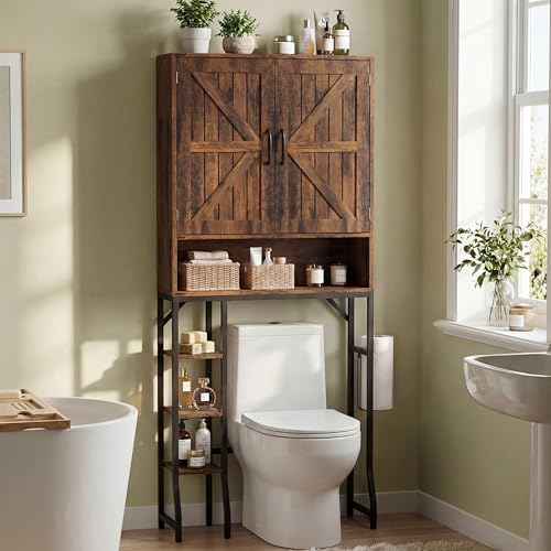 Over The Toilet Storage Cabinet,31" W Bathroom Organizer, Brown by Unknown