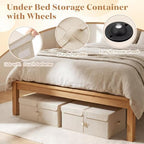 Geelin 4 Pack Under Bed Storage with Wheels, 10 Inch Height 65L Large Capacity Foldable Underbed Storage Bins with Lids & Handles, Easy Assembly Rolling Under Bed Containers for Clothes Blanket, White - Image 6