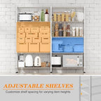 Homdox 5-Tier Adjustable Metal Storage Shelves, Space-Saving Corner Rack for Kitchen, Pantry, Office, Garage, Books & Plants, 18"x60"x72", Silver Gray - Image 3