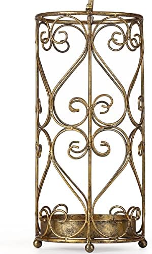 Umbrella Rack Stand,Umbrella Rack for Entryway,Canes Walking Sticks,Cast Iron Bird Handle and Drip Tray (Antique Gold) - Image 4