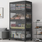 BROVIEW 120Gal Stackable Storage Bins with Lids Foldable Boxes,Black,4Pack by BROVIEW-EnjoytheArtofLife
