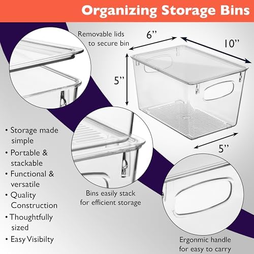 ClearSpace Pantry Storage Bins with Lids for Kitchen & Fridge, 4 Pack - Image 2