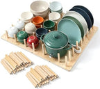 4 Pcs Pegboard Drawer Organizer with 48 Pegs, 20.98x5.91 Inch Wooden Peg Board Kitchen Plate Organizer for Drawer Pegboard Storage Rack with Adjustable Peg for Tableware, Plate, Bowl, Cookware by Unknown