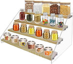 VAEHOLD Spice Rack Organizer for Cabinet & Countertop - Seasoning Organizer Spice Shelf - Space Saving Wooden Display Risers Shelf Showcase Fixtures Jewelry (4 Tier) (Pack of 2) - Image 2
