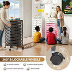 Goovilla Rolling Cart with 8 Drawers for Art, Dorm, Office, Craft, Black - Image 5