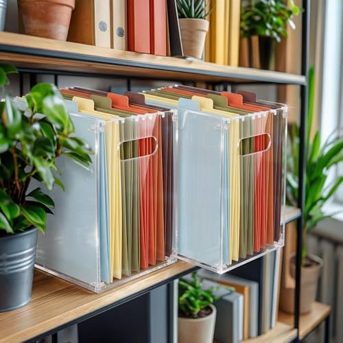 Novabright 2 Pack Acrylic File Organizer, Letter, 12.2"L x 5.51"W x 9.84"H - Image 4