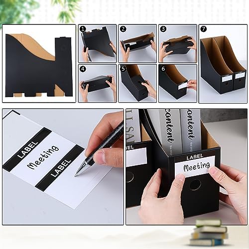 Geyee 50 Pcs Cardboard Magazine Holder Magazine File Holder, Black - Image 3