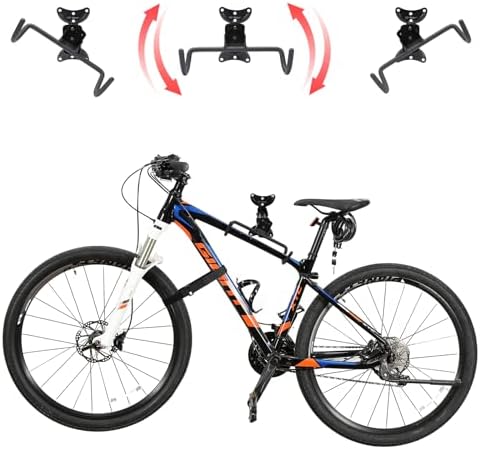 UU-Major Bike Wall Mount,Heavy Duty Bike Hanger, Mounted Bike Hook for Garage Wall,Horizontal Bike Rack for MTB,Road And Hybrid Bikes Storage,Thicker Metal With Rubber Coating.(Adjustable*2 Pack) - Image 2