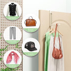 BAKON Over The Door Hanger Folding Clothes Drying Rack, Folding Hanging Coat Rack for Indoor Laundry Room Compact Small Space Foldable Portable Clothing Hanger Hook Collapsible-4 Pack (Beige) - Image 3