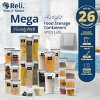 Reli. Pantry Organizers and Storage | Food Containers with Lids (26 Sets) - Image 2