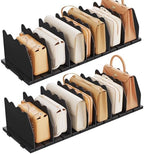 SPACEKEEPER Shelf Divider for Closet,2 Pcs Adjustable Purse Organizer,Black by SPACEKEEPER
