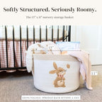 Bunny Baby Storage Basket, Woven Cotton Rope Nursery Bin, 15x11 in - Image 2