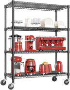 IZEUK Garage Shelving Wide Storage Shelves 4 Tier Metal Shelves 3200 LBS Heavy Duty Adjustable Utility Shelf Rack Black 23.6" D x 53.1" W x 73.6" H by IZEUK
