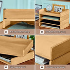 Yeaqee 4 Pcs Stackable Organizer Tray Wood Desk Organizer, Light Wood Color - Image 3