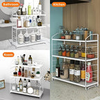 BOIVSHI Bathroom Countertop Organizer, 3-Tier Bathroom Counter Organizer, 8-Levels Height Adjustable, Bathroom Organizer for Kitchen, Livingroom, Office Storage, Metal White - Image 6