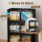 SAILUN 579Qt Stackable Storage Bins,Storage Cabinet with a Lid,3 Pack Black - Image 3