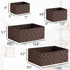 Posprica Woven Storage Baskets for Organizing 6 Pack, Large&Small Storage Cube Bins Set for Bathroom, Storage Boxes Container for Drawer, Closet, Shelf, Dresser, Brown - Image 4