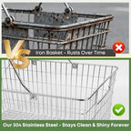 2 Pack Picnic Baskets with Handle, Pantry Organizers and Storage Basket, Stainless Steel Cabinet Organizer, Multi-functional Basket, for Gathering,Closets,Pantry,Garage,Bathroom,Picnic & More (S+L) - Image 6