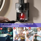 Toothpaste Squeezer, Bathroom wall Mounted Electric Toothpaste Dispenser with Adjustable Toothpaste Dispensing Amount, Automatic Toothpaste Dispenser for Adults and Kids (Black) - Image 3