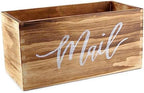 Wood Mail Holder Storage Organizer Box, Basket for Work Desktop Letters and mail, Bills, Notes and Postcard Wood Bin for Home Entryway Office Dorm Room(Rustic Brown) by Saverstate