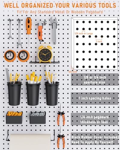 INCLY 30PCS Peg Board Organizer Accessories Kit with Bins, Cups & Baskets - Image 6