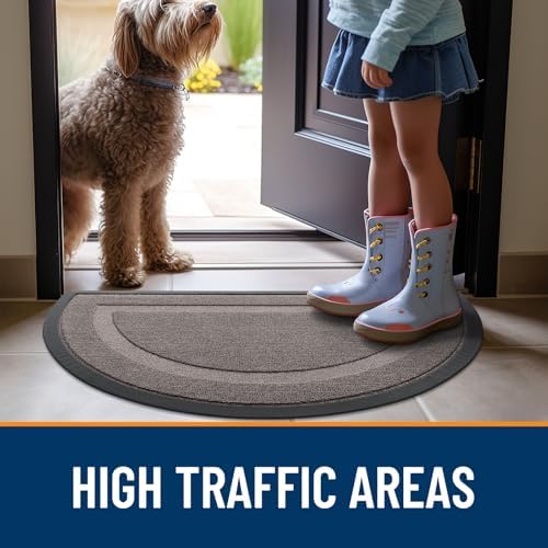 OLANLY Half Circle Front Door Mat Outside 59x34 All-Season Rubber Doormat - Image 6