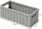 Vagusicc Wicker Storage Basket, Paper Rope Wicker Baskets with Handles, Toilet Paper Basket for Toilet Tank Top, Small Wicke Baskets for Organizing Shelves, 2-Pack, Grey - Image 2
