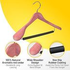 DEILSY™ Cedar Hangers 5 Pack Wide Shoulder Suit Hangers for Men - Image 2