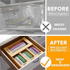 SpaceAid WrapNeat 2 in 1 Wrap Dispenser with Cutter and Labels, SpaceAid Bag Storage Organizer for Kitchen Drawer, (4 Pack) - Image 3