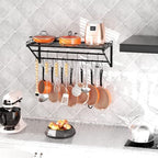 OROPY 31" Pot Rack Wall Mounted, Pot Organizer with 2 Tier Hanging Rails - Image 6