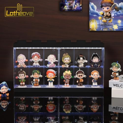 Wall-Mounted Black Acrylic Display Case with White LED Light, 12-Grid Clear Showcase Shelf, No-Assembly Dustproof Organizer for Mini Figures, Collectibles - Image 6