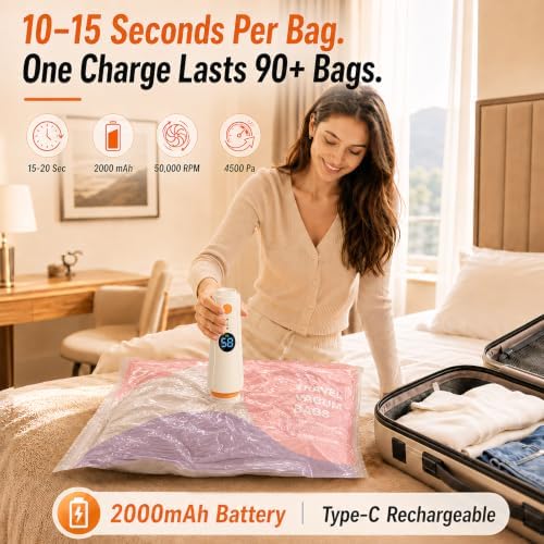 Vacuum Bags for Travel with Pump, Vacuum Sealer Bags for Clothes at Home - Image 3