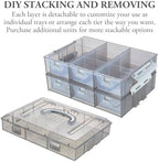 MyGift Smoke Gray Craft Storage Organizer Case, 24 Compartments & 6 Drawers - Image 2