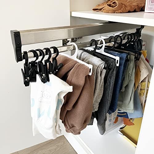Closet Clothes Hanger Rail,Pull-Out Closet Rod 30-60cm,Wardrobe Clothing Rail,Closet Organizer Rack for Pants and Coat (800mm/31.5inch) - Image 5