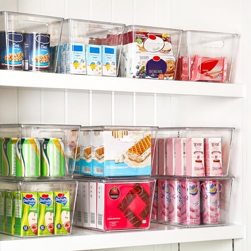 Vtopmart 8 Pack Clear Stackable Storage Bins with Lids and Handles, Large - Image 4