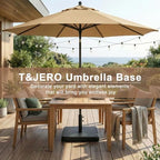 T&Jero 38 lb Square Heavy Duty Patio Market Table Umbrella Base Stand Weight Pre-Filled for Outdoor, Black - Image 2