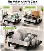 Dish Drying Rack, 17-Inch Dish Drainer for Countertop, Stainless Steel - Image 6