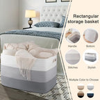 OIAHOMY 118L Extra Large Blanket Basket Cotton Rope Storage Basket Grey - Image 5