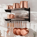YIGII Wall Mounted Pot Rack 30 Inch, 2-Tier Kitchen Storage Shelf by YIGII