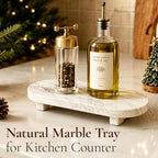 White Calacatta Marble Tray for Bathroom Vanity, 9.8x5.9In - Image 4