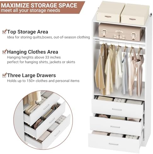 Besiost Closet Systems with 6 Wood Drawers, Closet System Set of 2 - Image 5