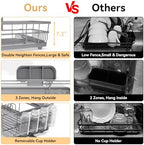 TOOLF Dish Drying Rack for Kitchen Counter,12.4''W x 16.5''L x 7.2'', Gray - Image 6