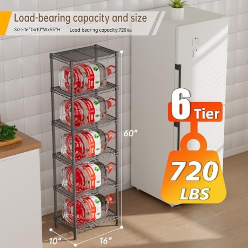 Golpart 6Tier Adjustable Storage Shelves Metal Wire Shelving Standing Shelf - Image 3