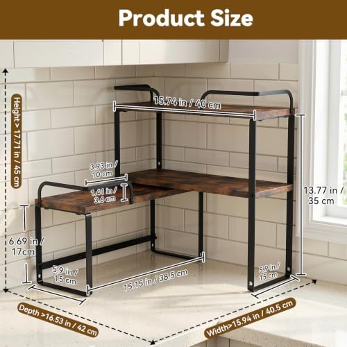 Housolution Stackable Kitchen Countertop Organizer Corner Shelf - Image 2