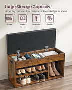 VASAGLE Storage Bench with Cushion, Shoe Bench,11.8 x 31.5 x 17.3 Inches - Image 5