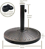 Sunnyglade 18" 30.2-lb Heavy Duty Round Patio Umbrella Base Antiqued Bronze - Image 5