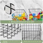 Greentainer 2 Pack Bath Toy Storage Organizer, Large Rustproof Metal Wire Basket, Wall Mounted Hanging Bathtub Holder, Bathroom Shower Caddy for Tub Toys & Toiletries - Image 5