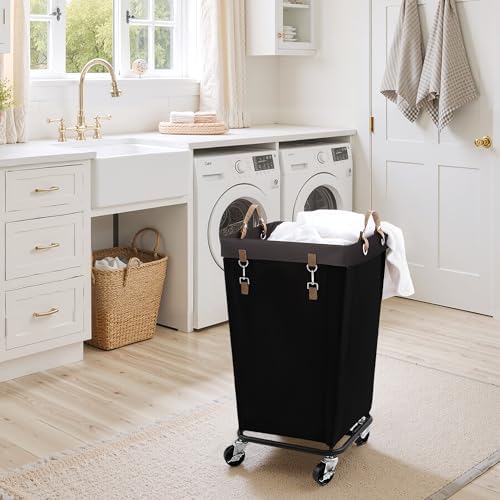 StorageWorks 110L Laundry Basket with Wheels, Rolling Hampers for Clothing - Image 2