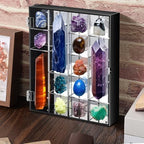 Cinnvoice Rock Display Case 20 Grids,Black Border,Square - Image 5